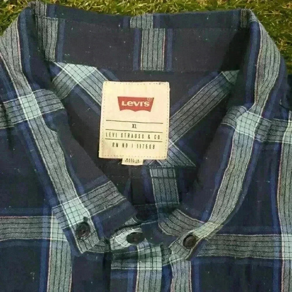 Levi’s Shirt Mens XL Red Plaid Short Sleeve Pearl Snap Pocket Western Cowboy - Picture 4 of 6